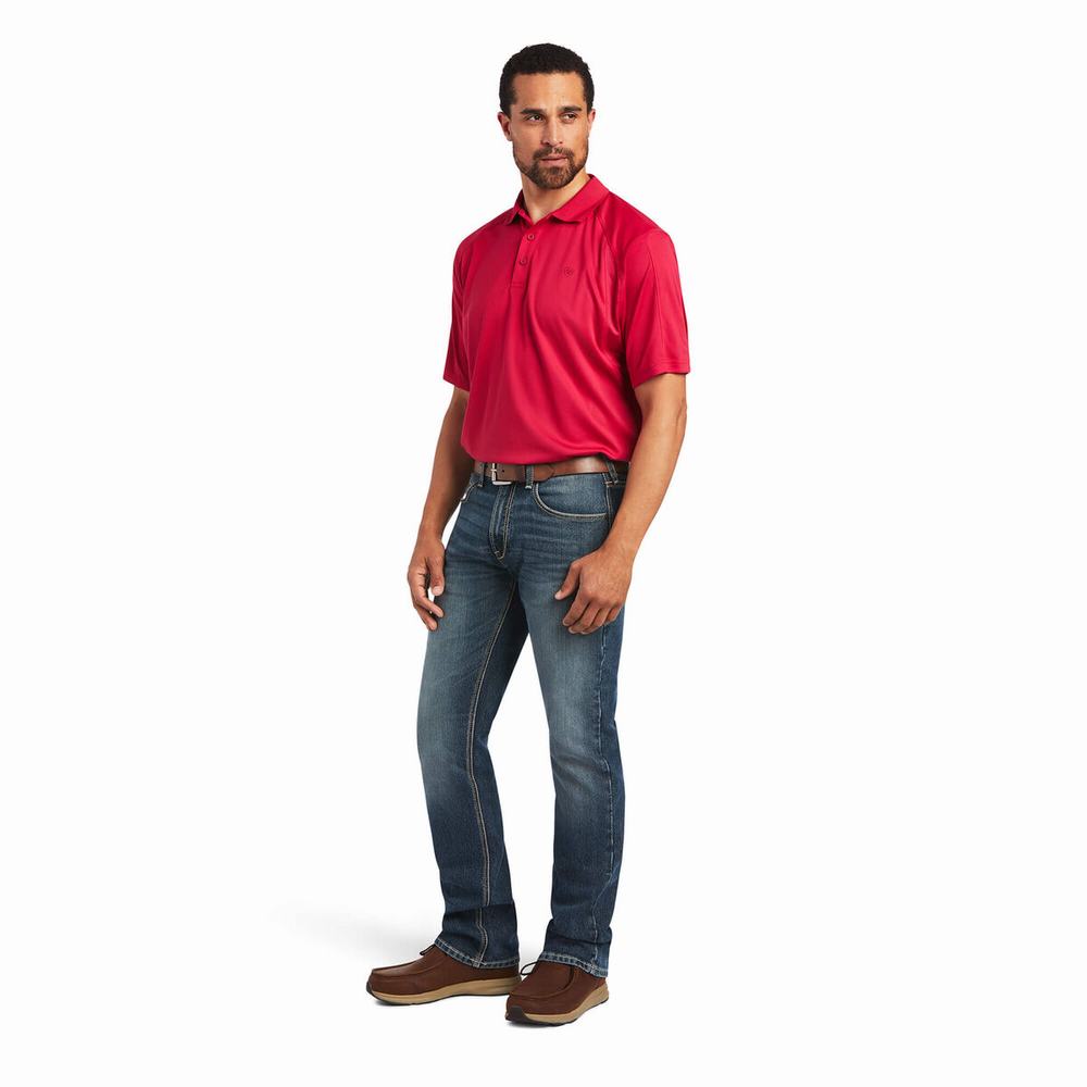 Pink Ariat AC Men's Polo Shirts | ZBIO19783