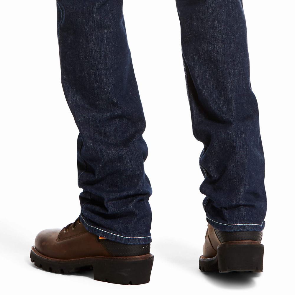 Platinum Ariat FR M4 Relaxed DuraStretch Lineup Men's Straight-Fit Jeans | WSDH24398