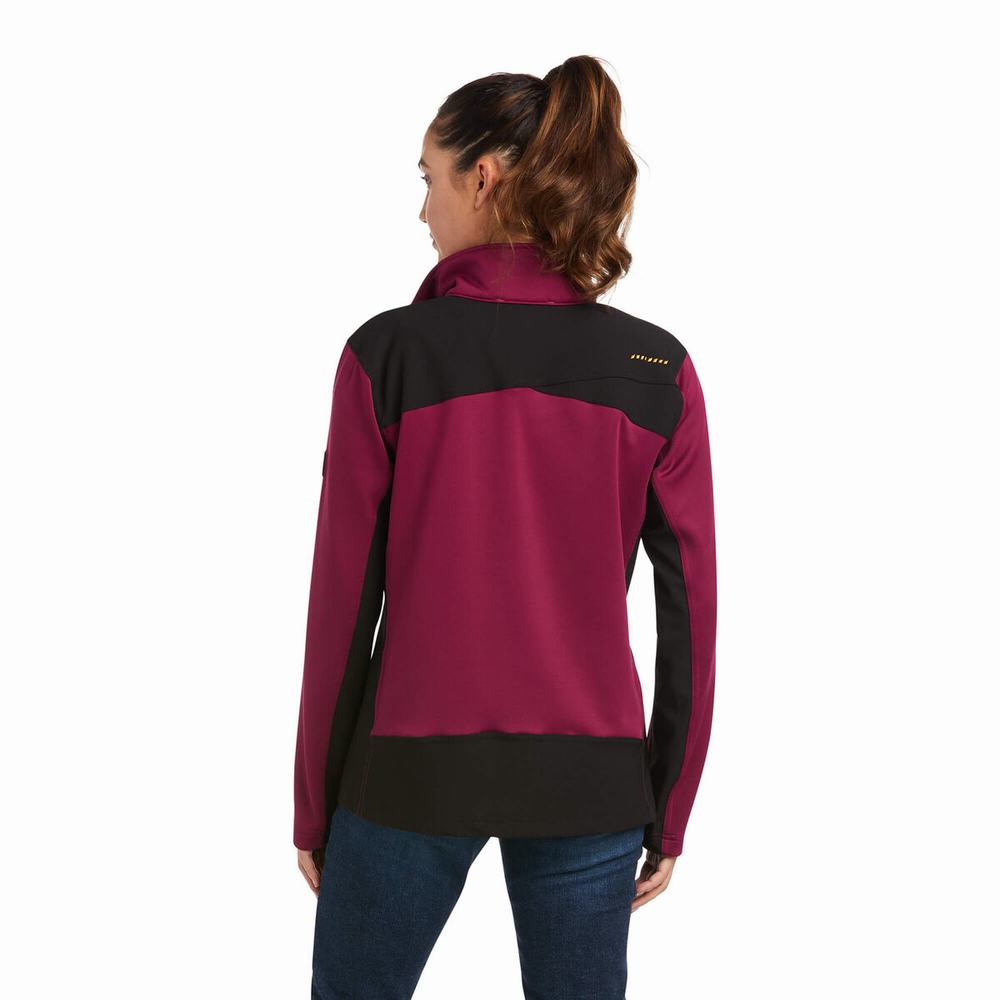 Purple Ariat Rebar Dri-Tech DuraStretch Fleece Hybrid Women's Jackets | GWTN31892