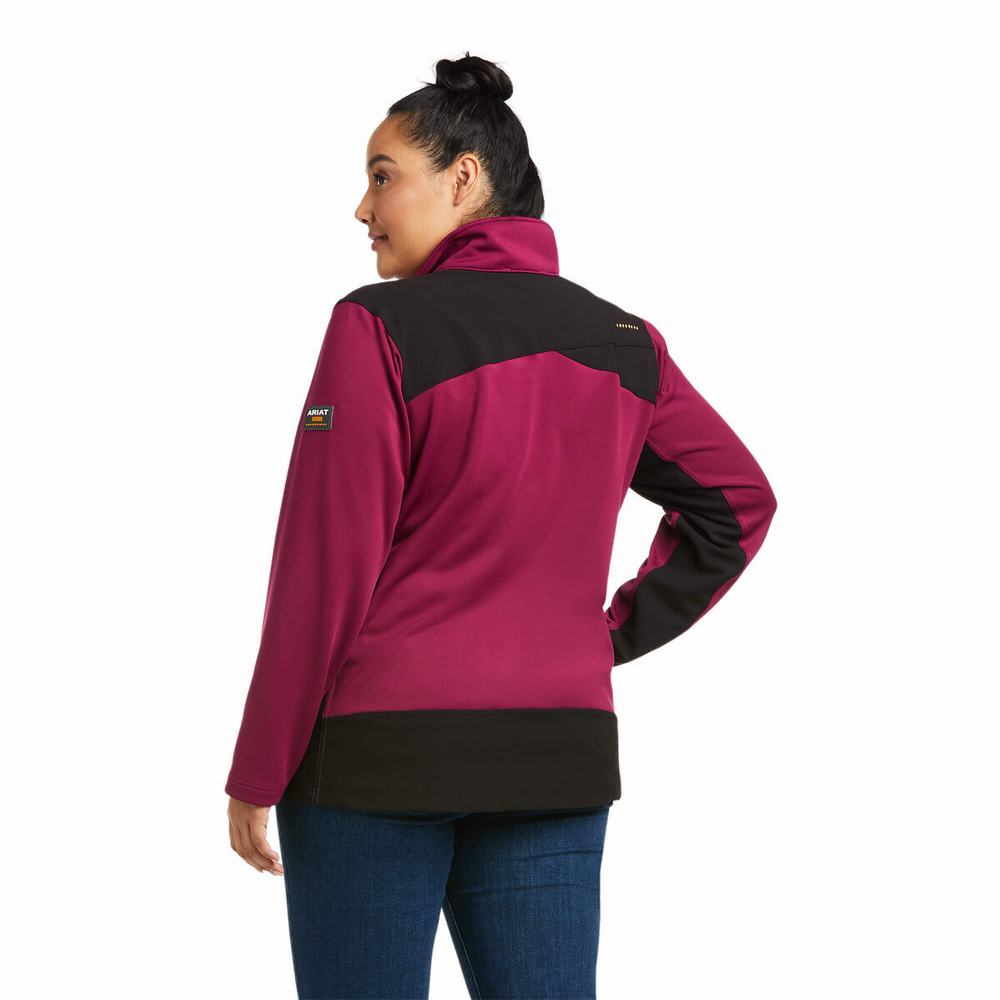 Purple Ariat Rebar Dri-Tech DuraStretch Fleece Hybrid Women's Jackets | GWTN31892