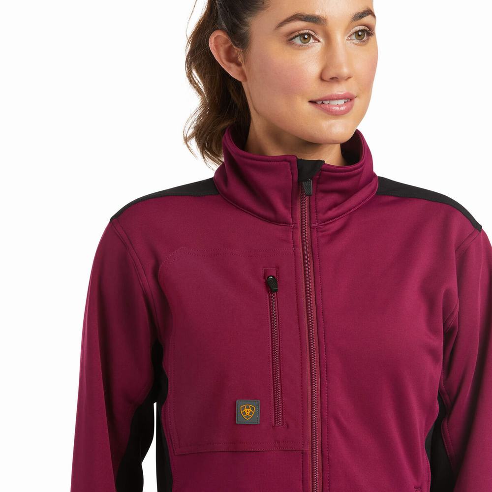 Purple Ariat Rebar Dri-Tech DuraStretch Fleece Hybrid Women's Jackets | GWTN31892