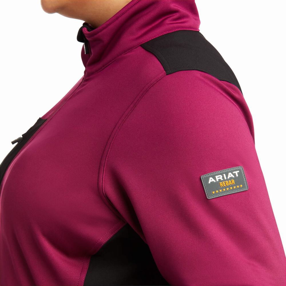 Purple Ariat Rebar Dri-Tech DuraStretch Fleece Hybrid Women's Jackets | GWTN31892