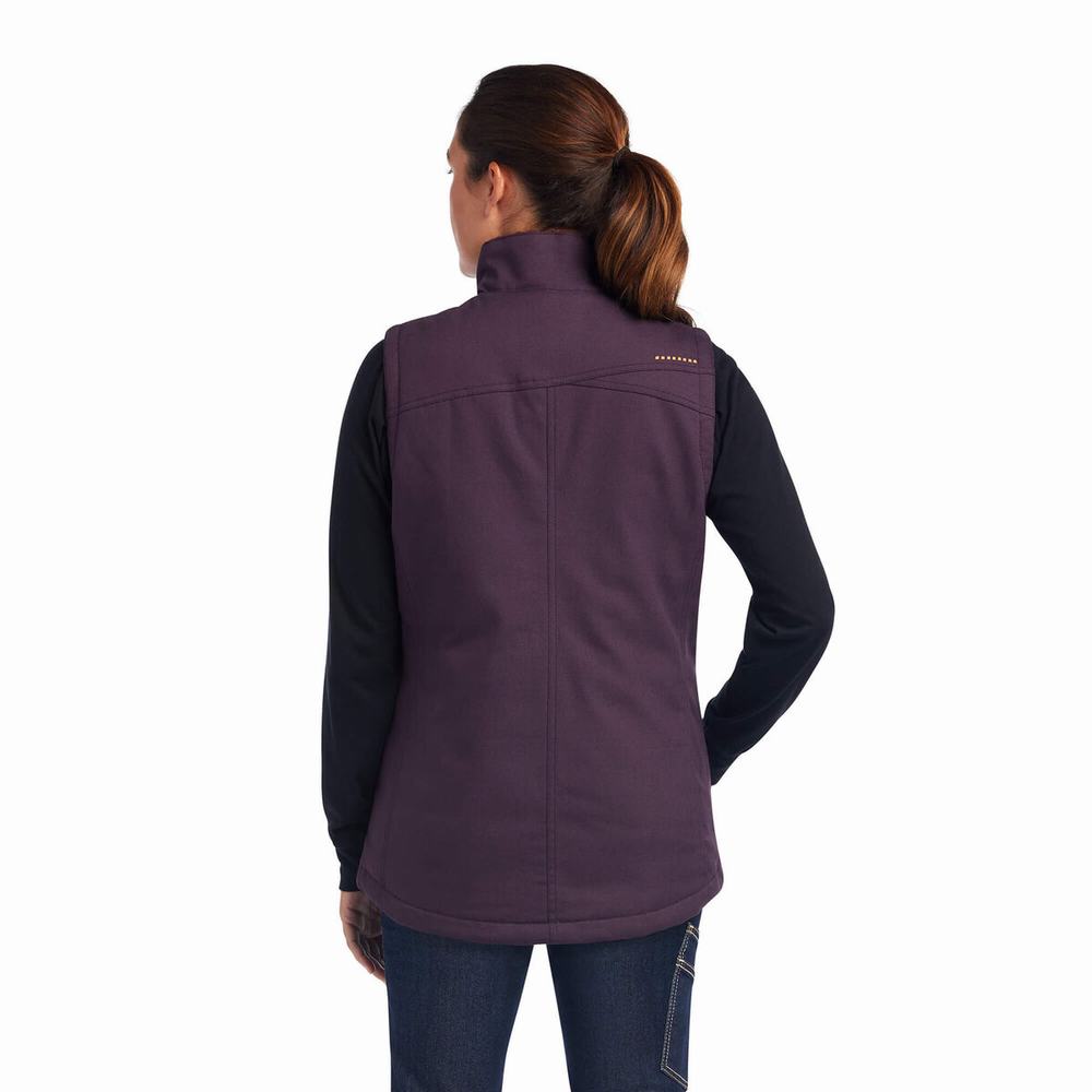 Purple Ariat Rebar DuraCanvas Insulated Women's Vests | MDRG05843