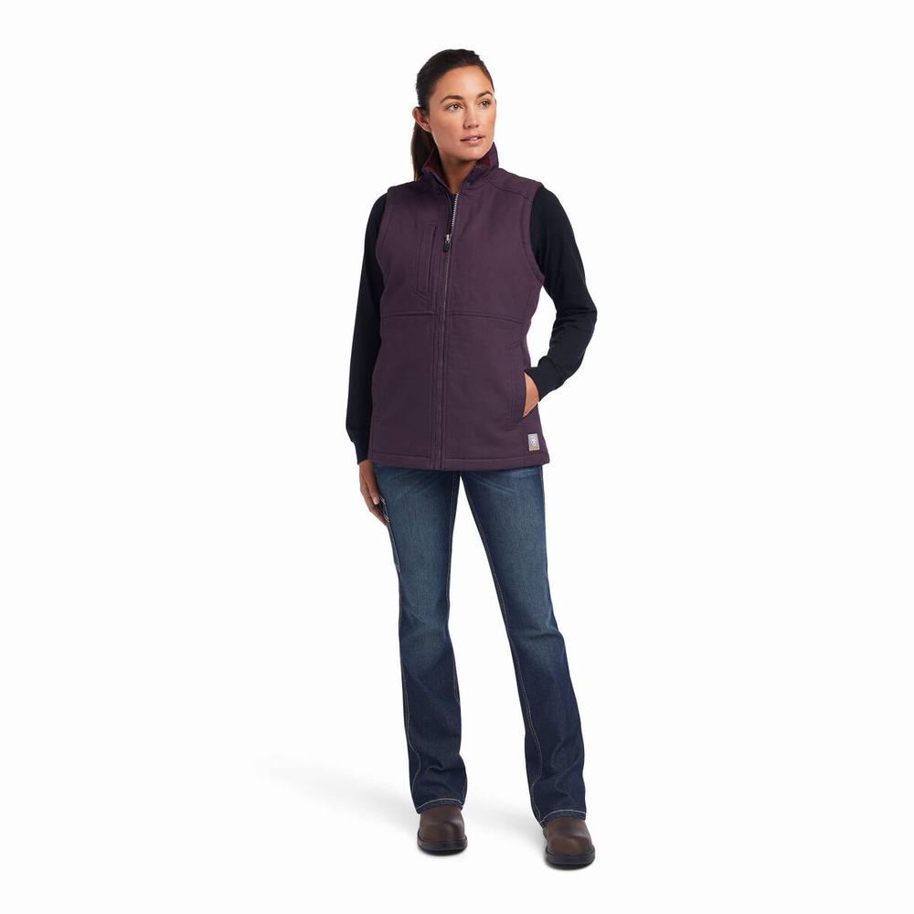 Purple Ariat Rebar DuraCanvas Insulated Women's Vests | MDRG05843