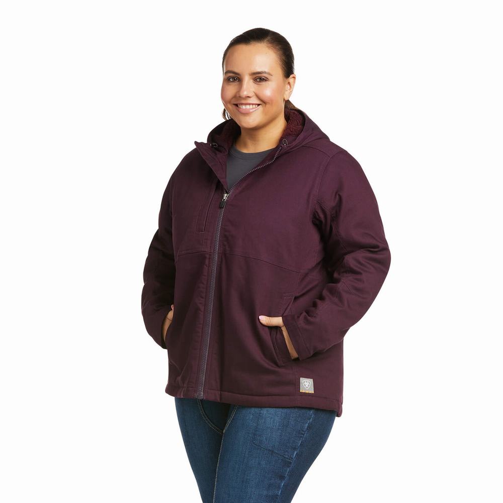 Purple Ariat Rebar DuraCanvas Insulated Women's Jackets | WMTN37851