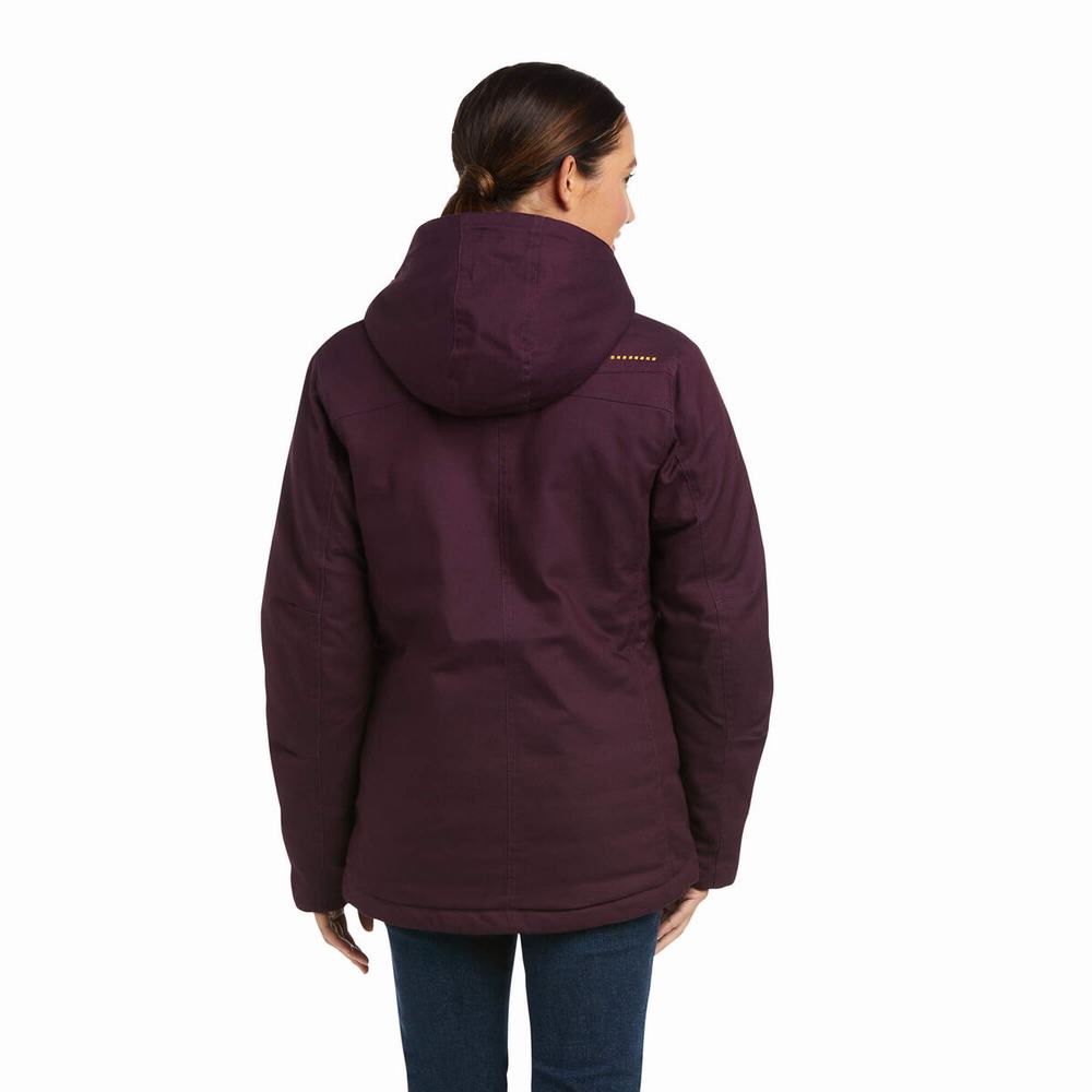 Purple Ariat Rebar DuraCanvas Insulated Women's Jackets | WMTN37851