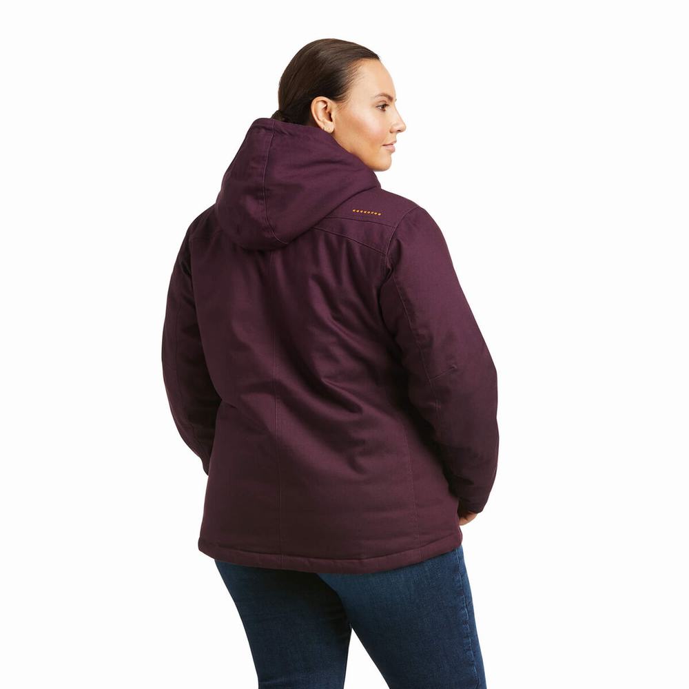 Purple Ariat Rebar DuraCanvas Insulated Women's Jackets | WMTN37851