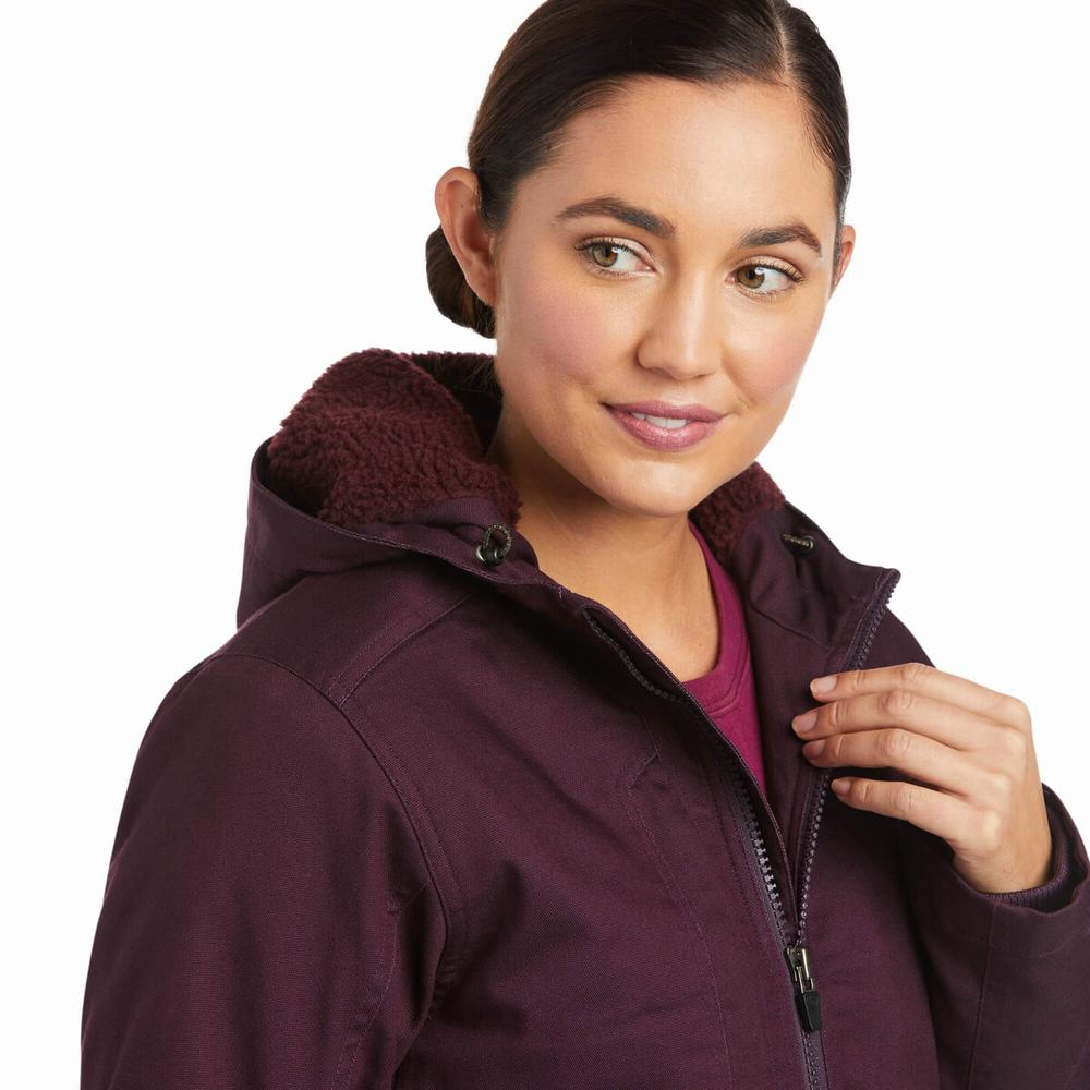 Purple Ariat Rebar DuraCanvas Insulated Women's Jackets | WMTN37851