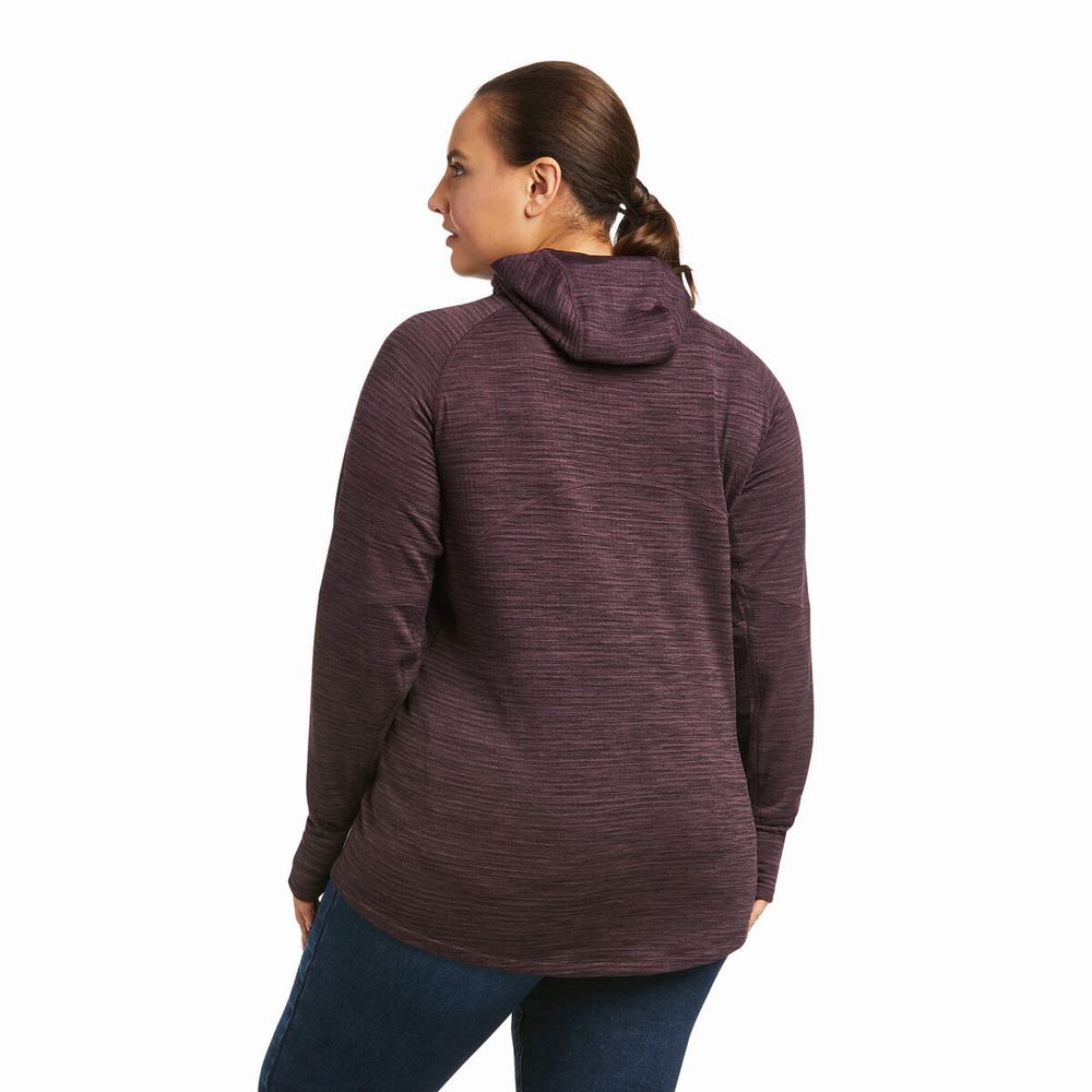 Purple Ariat Rebar Gridwork Balaclava Women's Hoodies | CHEF63270