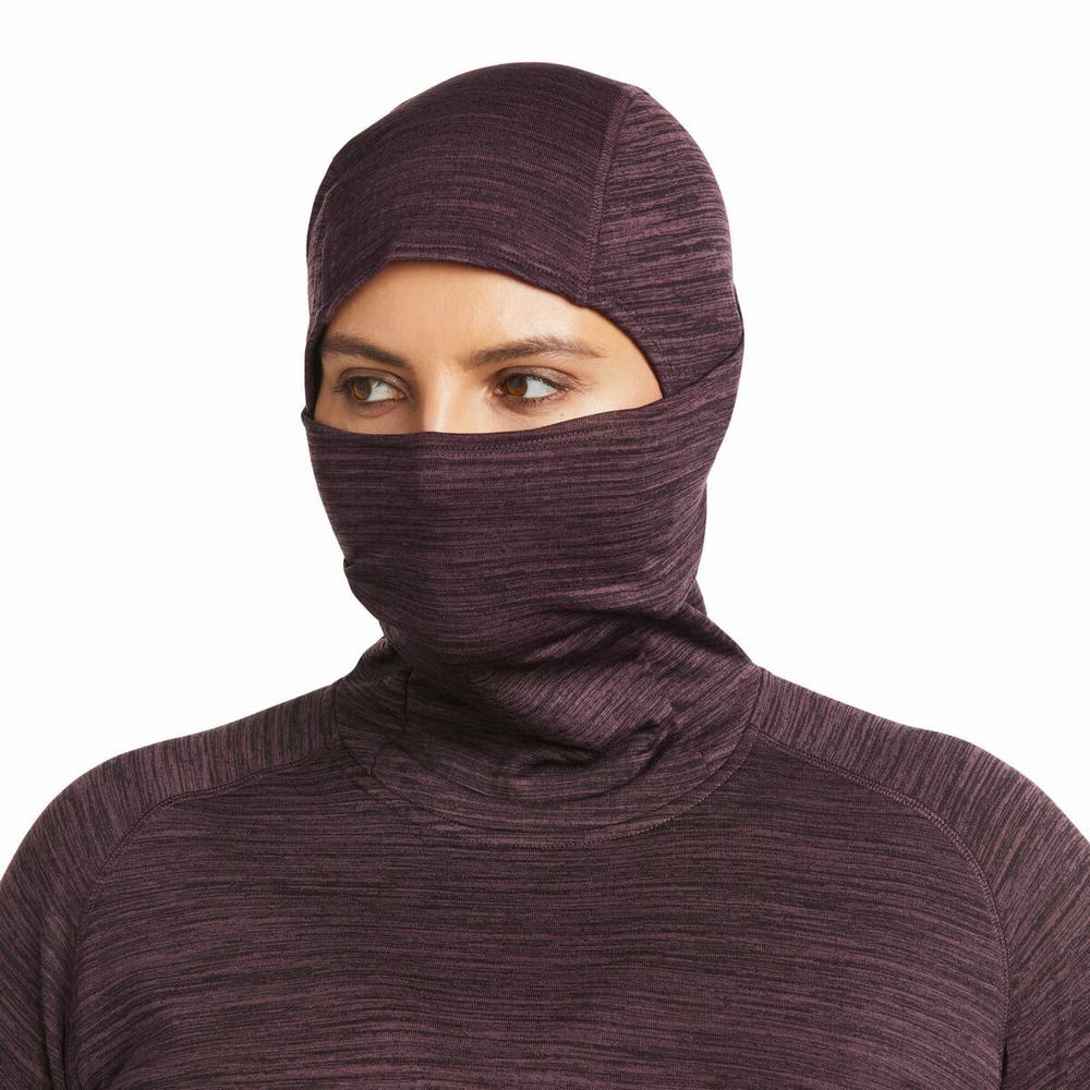 Purple Ariat Rebar Gridwork Balaclava Women's Hoodies | CHEF63270