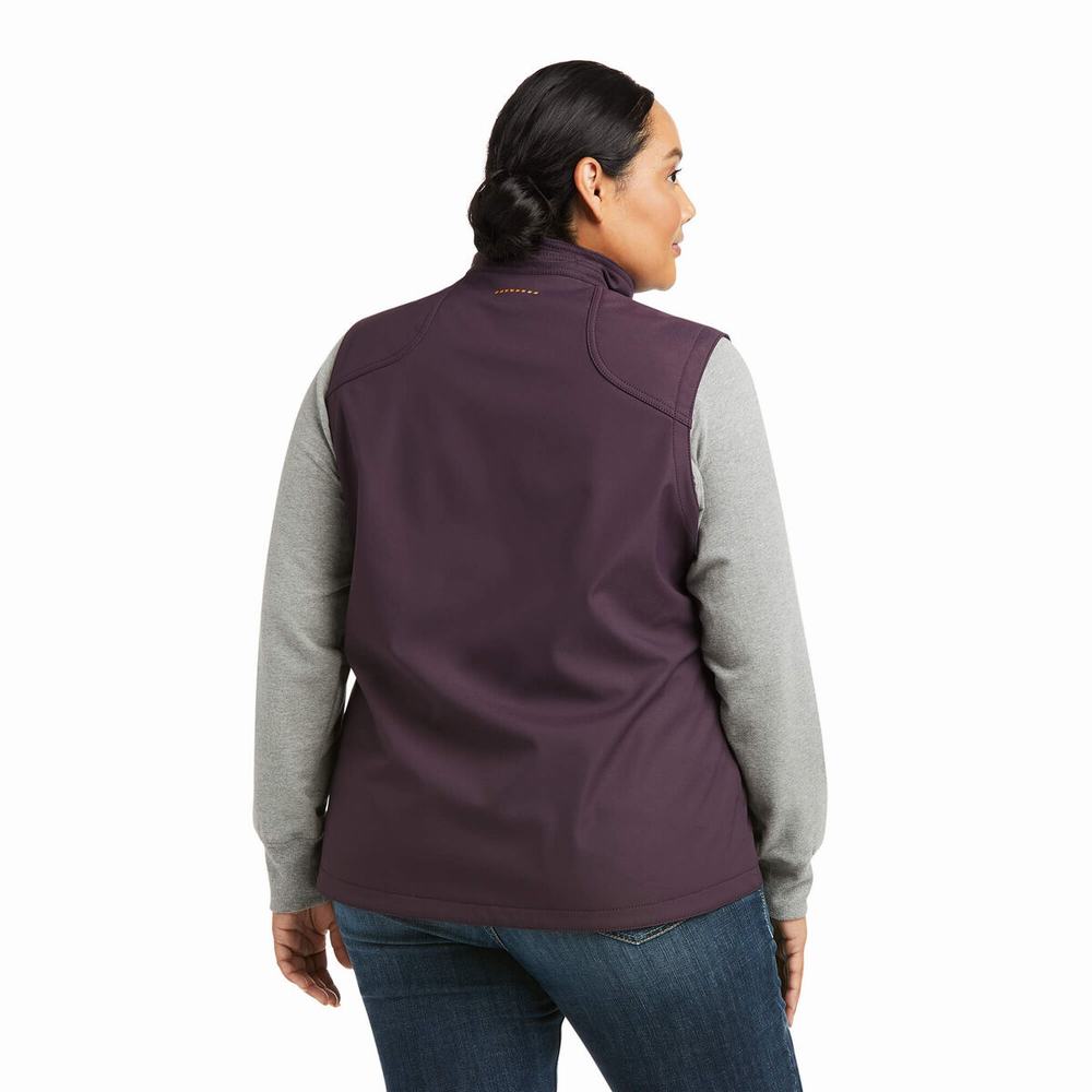 Purple Ariat Rebar Stretch Canvas Softshell Women's Vests | IHJQ25093