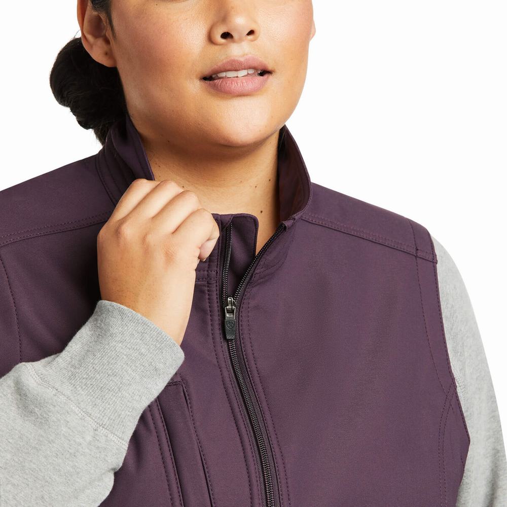 Purple Ariat Rebar Stretch Canvas Softshell Women's Vests | IHJQ25093