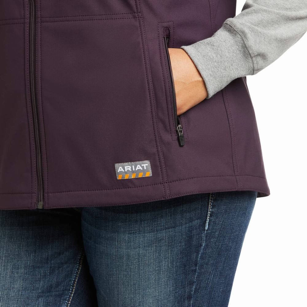 Purple Ariat Rebar Stretch Canvas Softshell Women's Vests | IHJQ25093