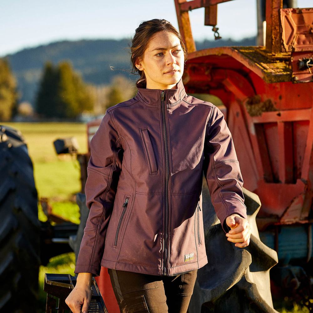 Purple Ariat Rebar Stretch Canvas Softshell Women's Jackets | PYHA95817