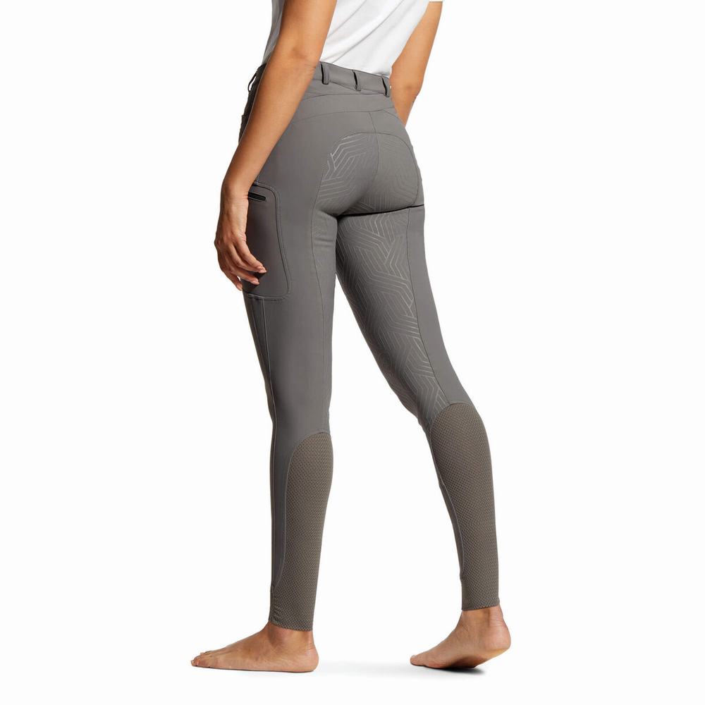 Purple Grey Ariat Triton Grip Full Seat Breech Women's Pants | ZFVC62701