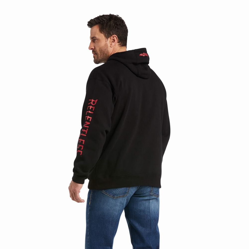 Red Ariat Basic Men's Hoodies | WGDN91827