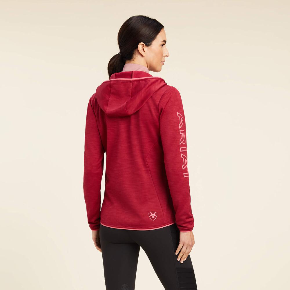 Red Ariat Byron Full Zip Women's Hoodies | CUFV59681