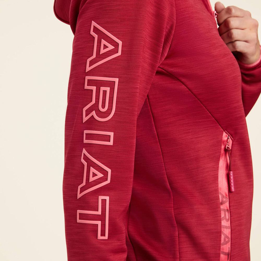 Red Ariat Byron Full Zip Women's Hoodies | CUFV59681