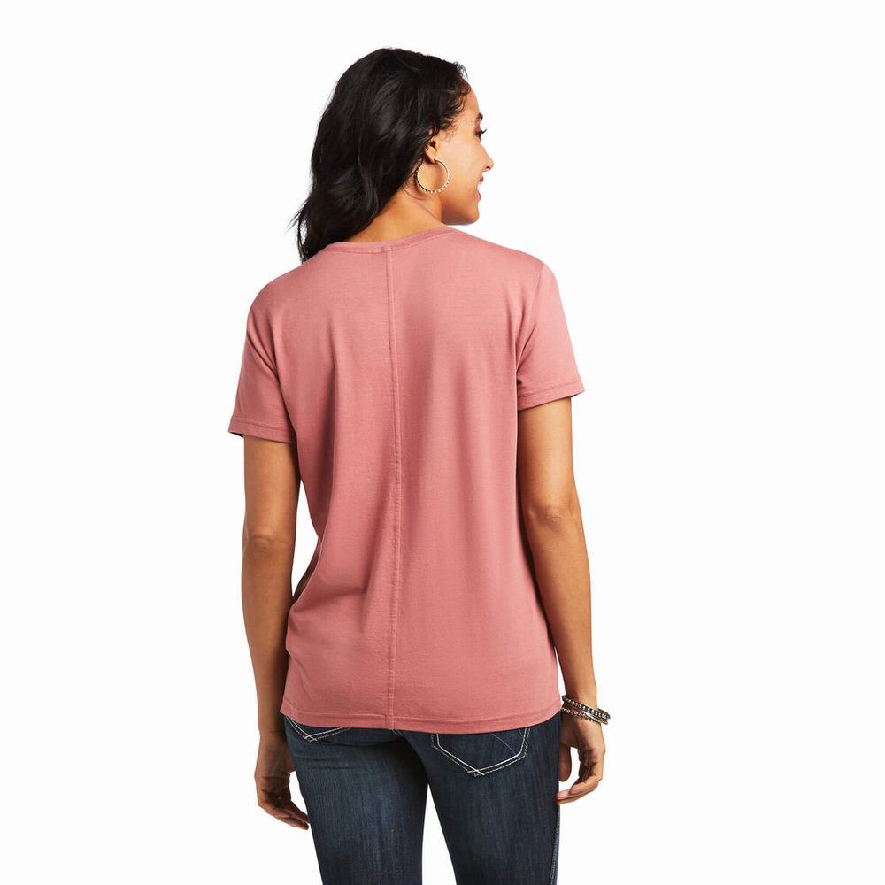 Red Ariat Element Women's Tops | ALDC64925