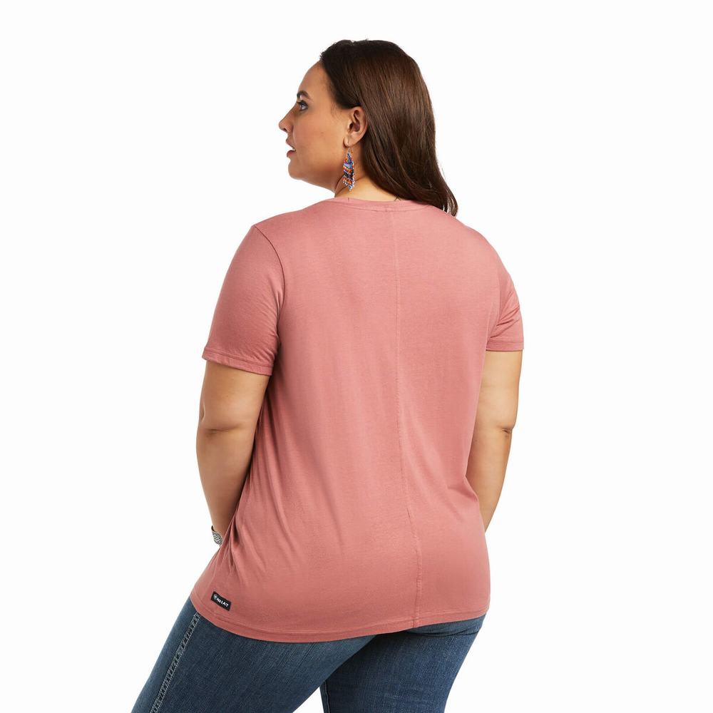 Red Ariat Element Women's Tops | ALDC64925