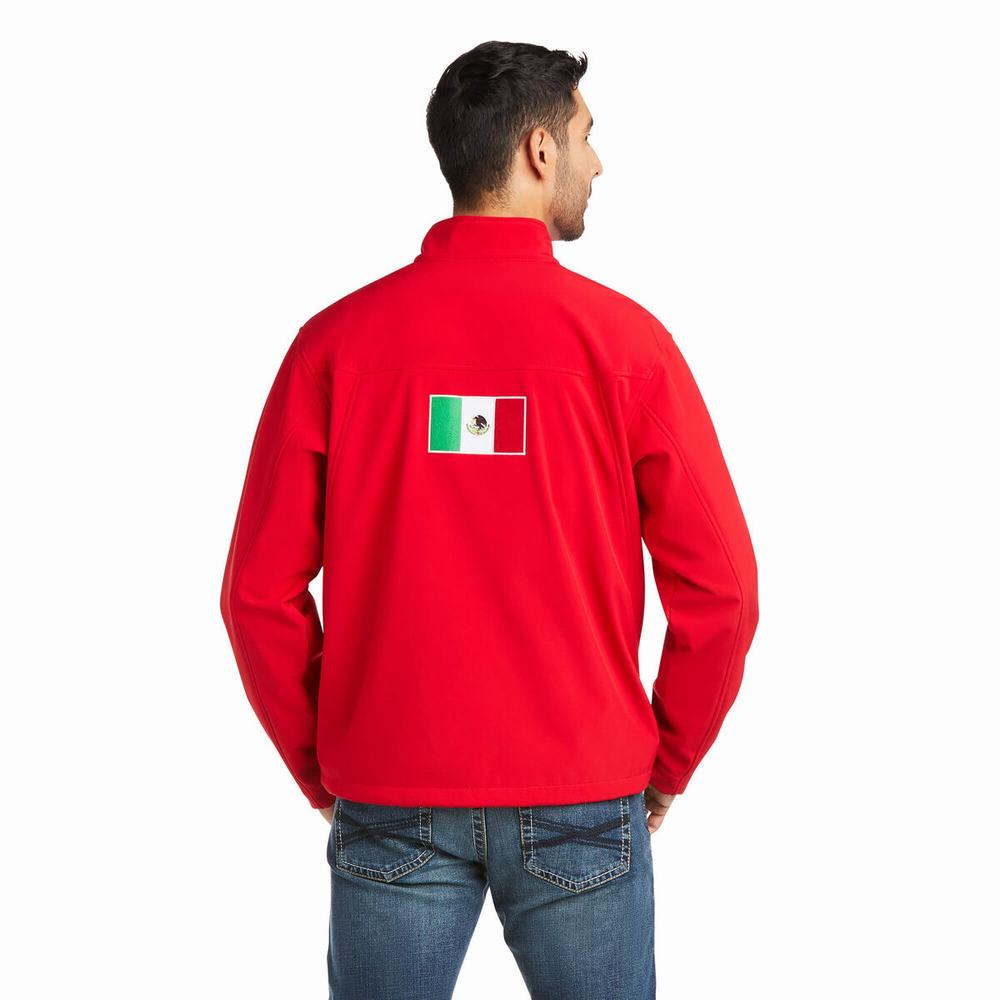 Red Ariat New Team Softshell MEXICO Men's English Riding | KDYJ35816