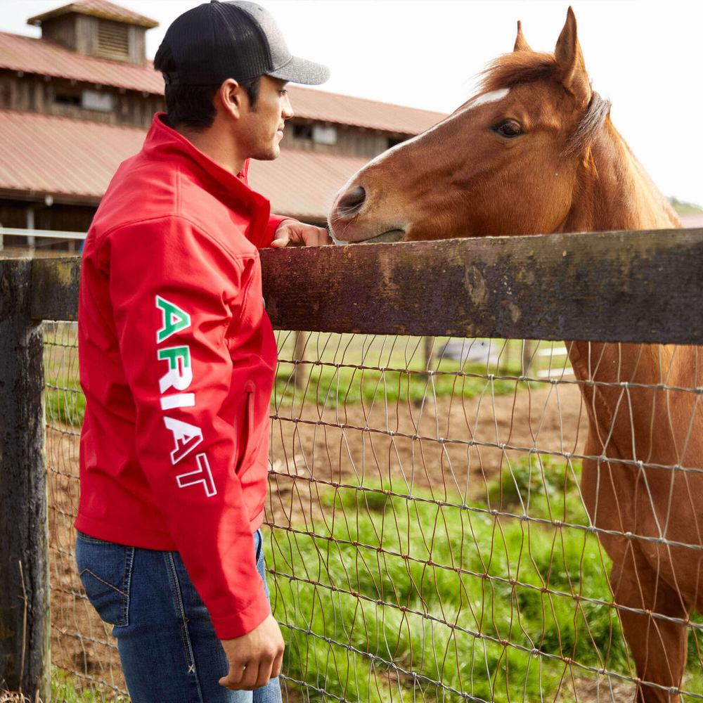 Red Ariat New Team Softshell MEXICO Men's English Riding | KDYJ35816