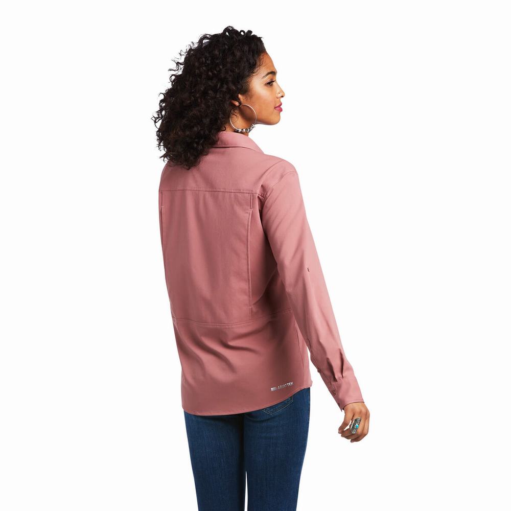 Red Ariat Outbound VentTEK Stretch Women's Tops | VJQU25937