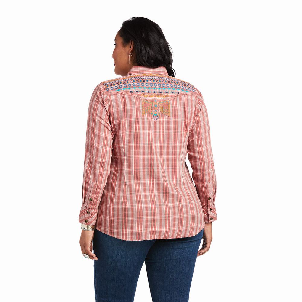 Red Ariat REAL Antique Thunderbird Women's Tops | RQIJ97328