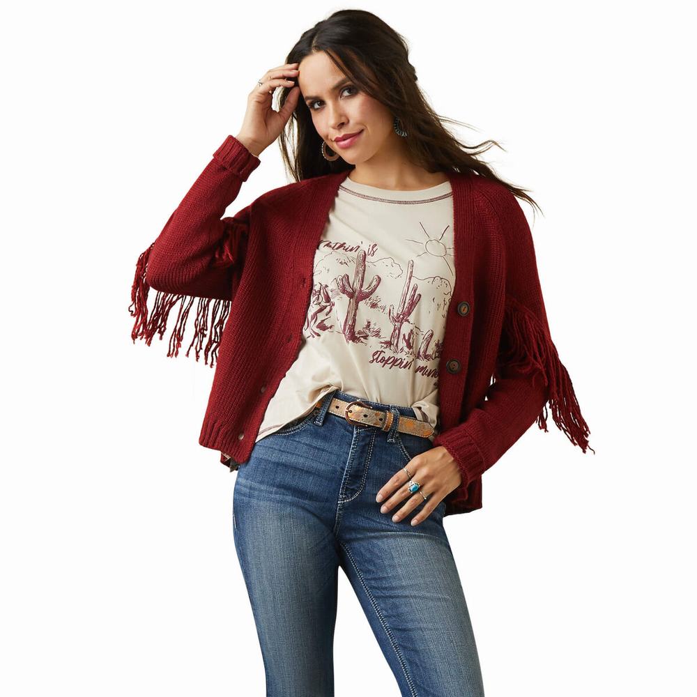 Red Ariat Red Rock Women\'s Sweaters | BNLT63752