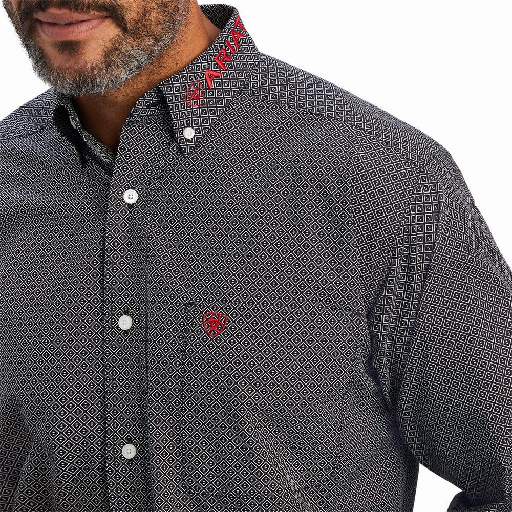 Red Ariat Team Massimo Classic Fit Men's Shirts | RCPN89427