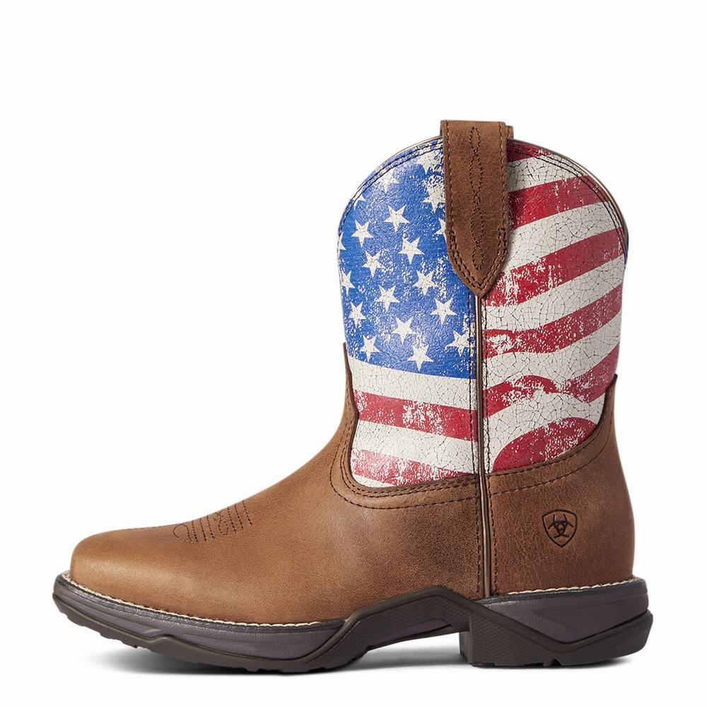 Red Brown Ariat Anthem Patriot Women's Western Boots | KNSW81962