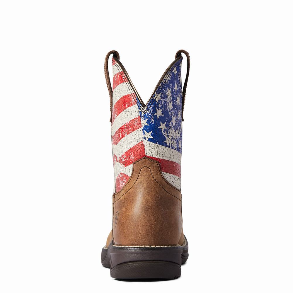 Red Brown Ariat Anthem Patriot Women's Western Boots | KNSW81962