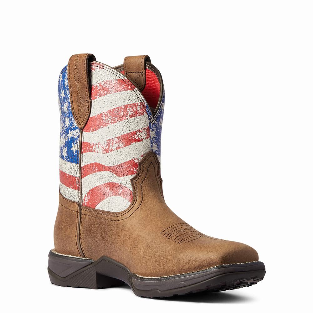 Red Brown Ariat Anthem Patriot Women's Western Boots | KNSW81962