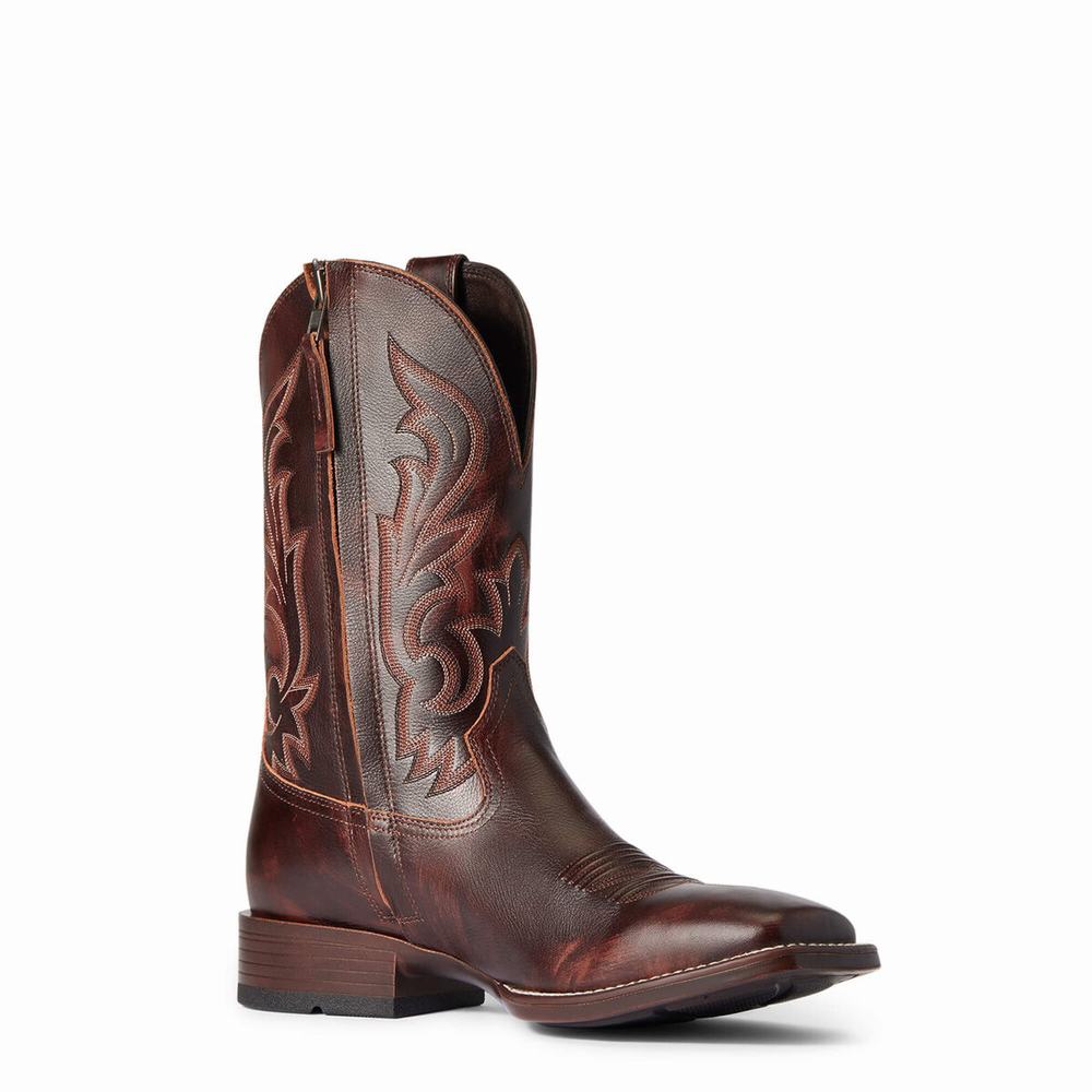 Red Brown Ariat Slim Zip Ultra Men's Dress Boots | KXQT41789