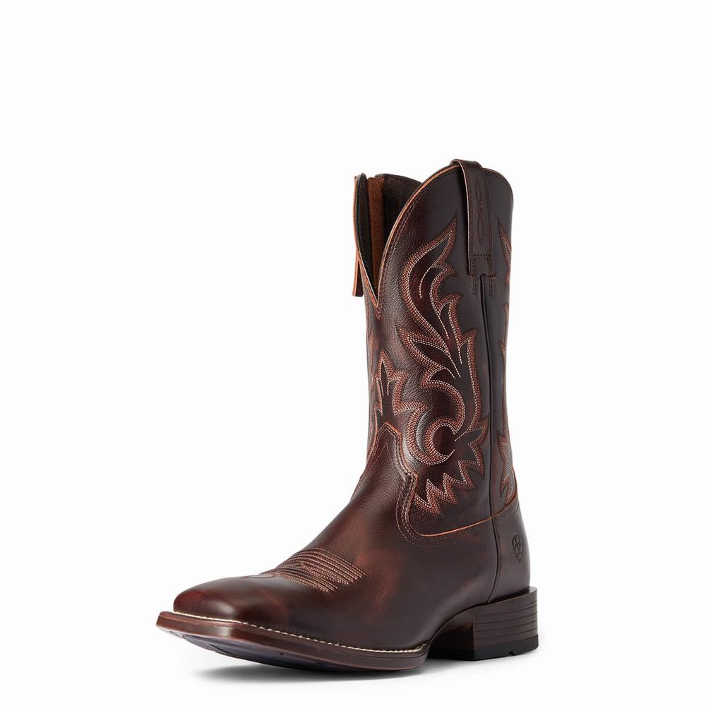 Red Brown Ariat Slim Zip Ultra Men\'s Dress Boots | KXQT41789