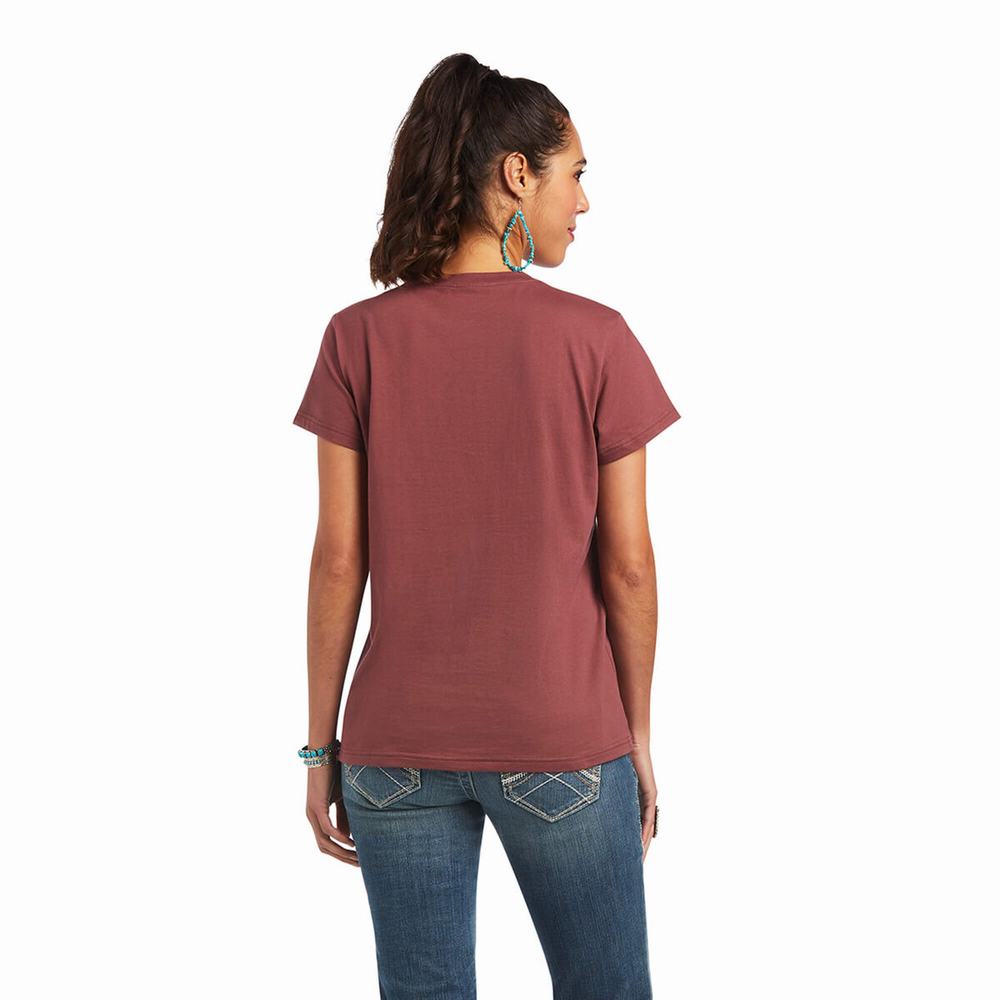 Rose Brown Ariat REAL Bucking Bronc Women's Tops | OVID37820