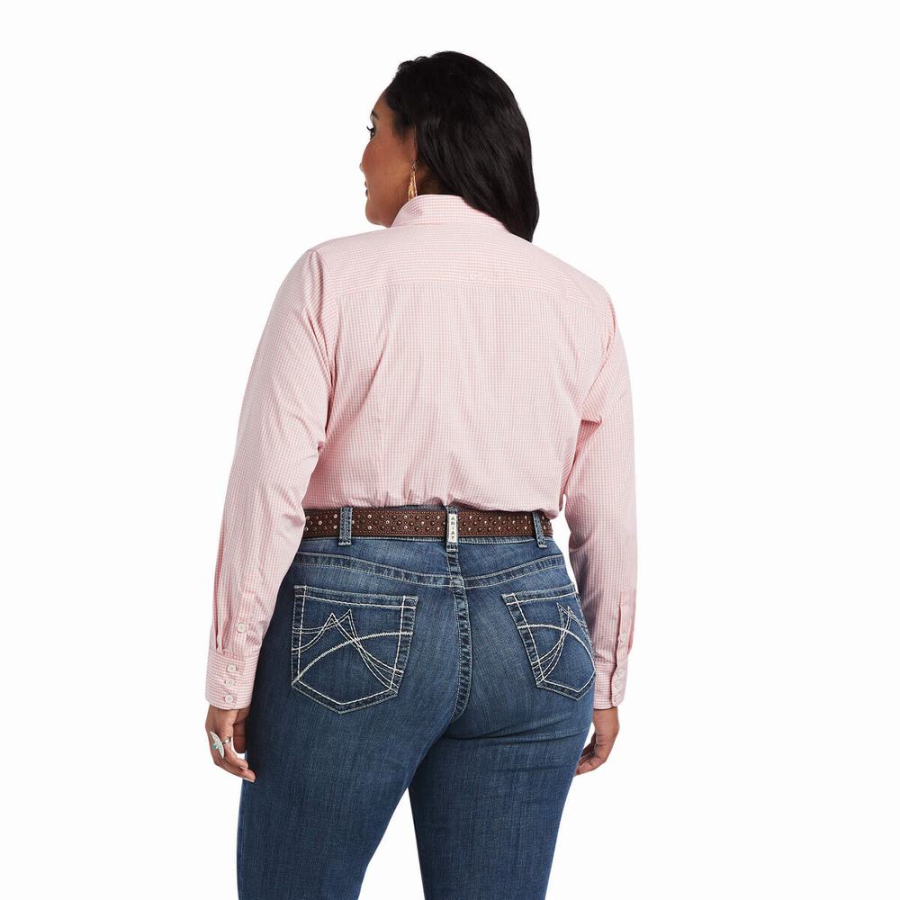 Rose White Ariat Kirby Stretch Women's Tops | FPRB12476