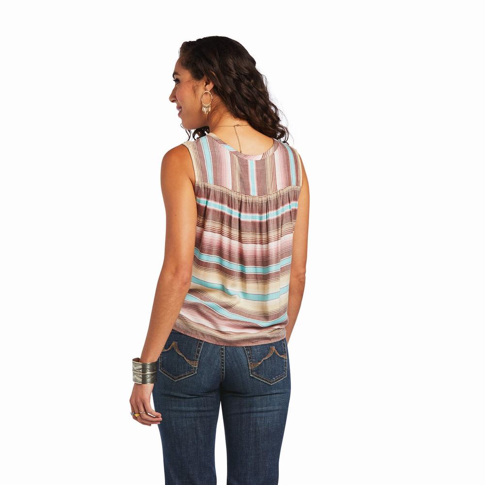 Stripes Ariat Baja Women's Tops | FBIJ41589