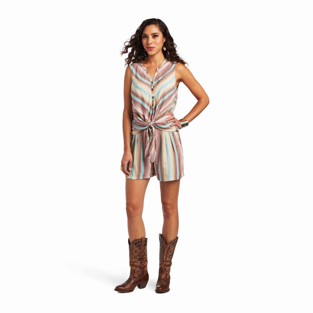 Stripes Ariat Baja Women's Tops | FBIJ41589