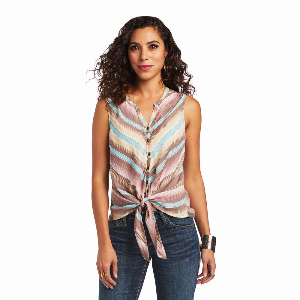 Stripes Ariat Baja Women\'s Tops | FBIJ41589