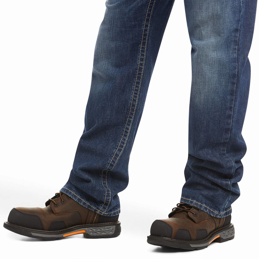 Titanium Ariat FR M3 Loose DuraStretch Vortex Men's Straight-Fit Jeans | HTRG93410