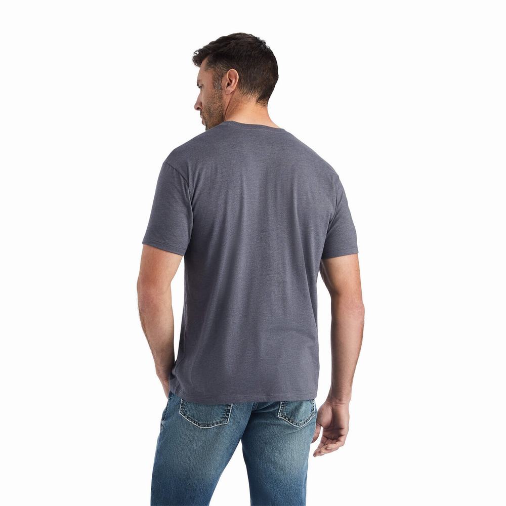 Titanium Ariat Masthead Men's Polo Shirts | DBZH89234