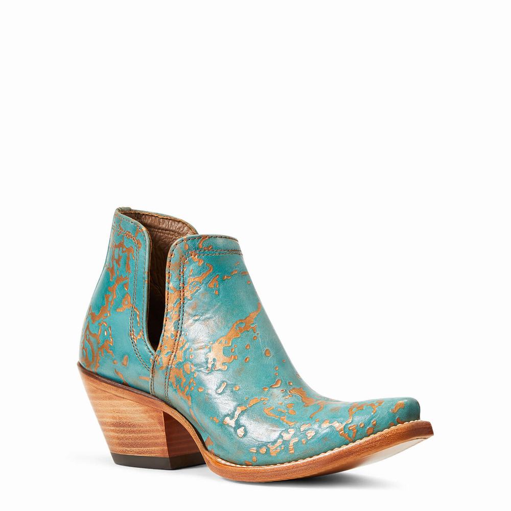 Turquoise Ariat Dixon Women's Booties | FWBV45890