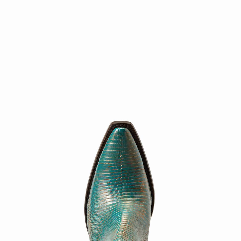 Turquoise Metal Ariat Dixon Lizard Women's Booties | CISU64372