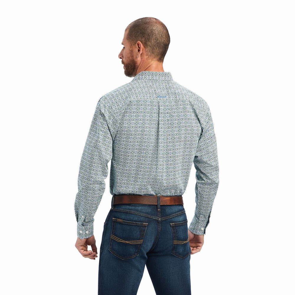 White Ariat Berwick Fitted Men's Shirts | KEUD95628