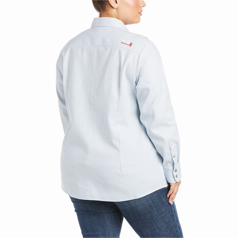 White Ariat FR Hermosa DuraStretch Women's Shirts | JMUR80195