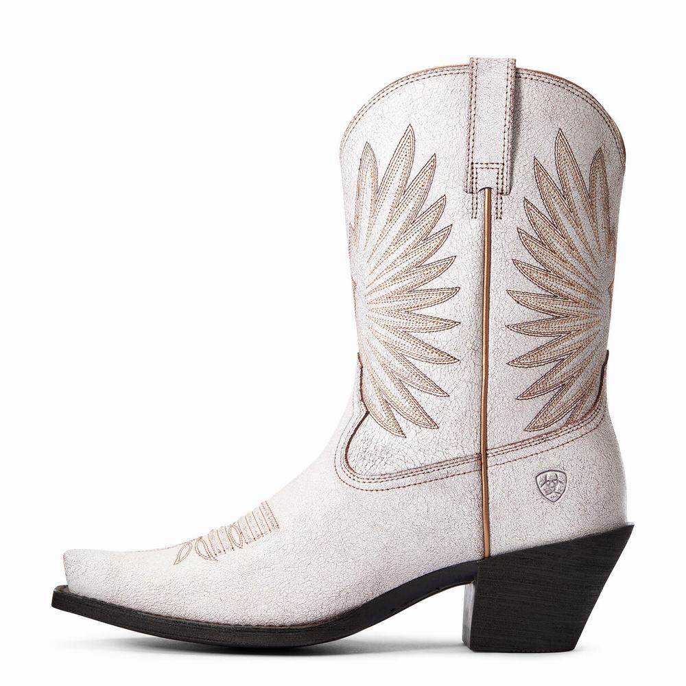 White Ariat Goldie Women's Dress Boots | MWRZ39607