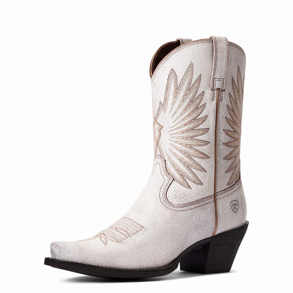 White Ariat Goldie Women\'s Dress Boots | MWRZ39607