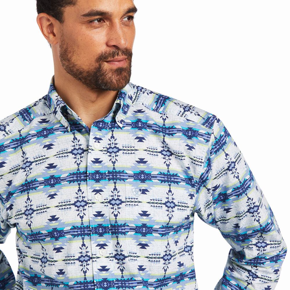 White Ariat Irvin Classic Fit Men's Shirts | YOVC81376