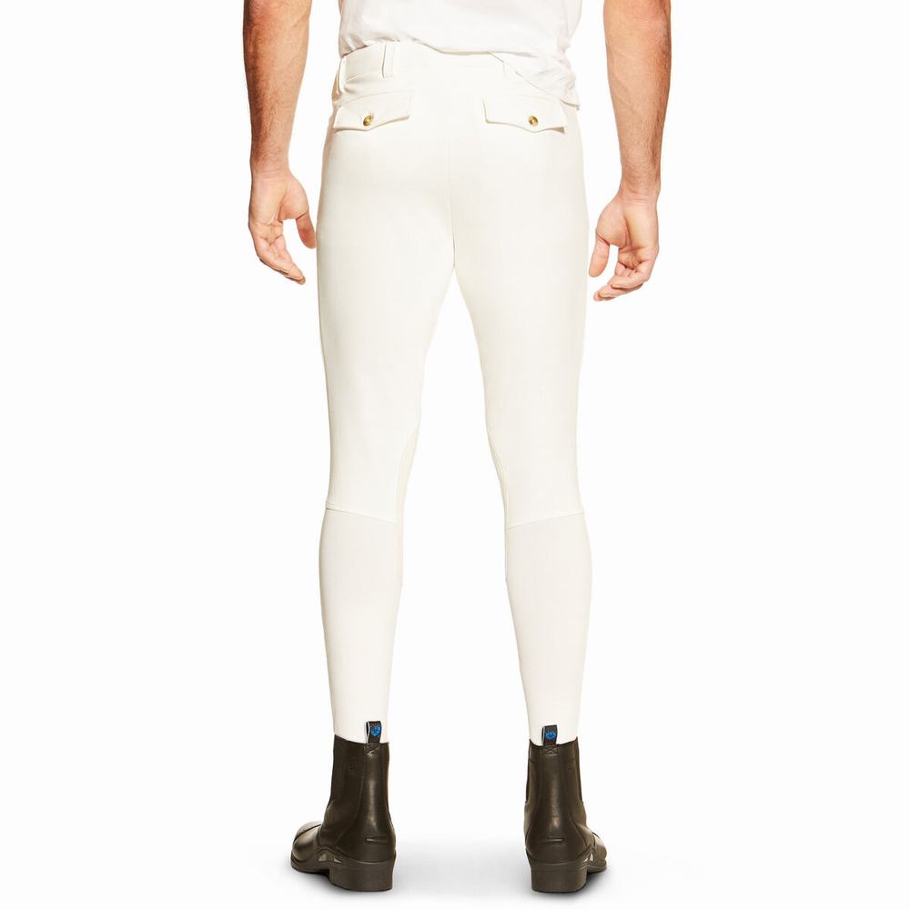 White Ariat Olympia Men's English Riding Pants | VSIJ12375